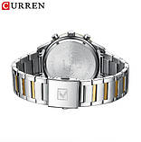 Чоловічий кварцовий годинник з хронографом Curren 8435 Silver-Gold-Silver, фото 5
