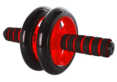 Ролик для пресу подвійний EasyFit з килимком Червоний, фото 1