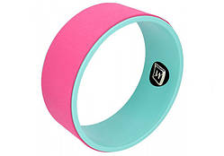 Колесо для йоги EasyFit TPE 33 см рожево-м'ятне