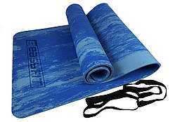 Преміум килимок для йоги та фітнесу EasyFit s-EVA Mat 8 мм - синій