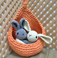 Підвісне в'язане кашпо гачком для квітів, декору та зберігання дрібниць