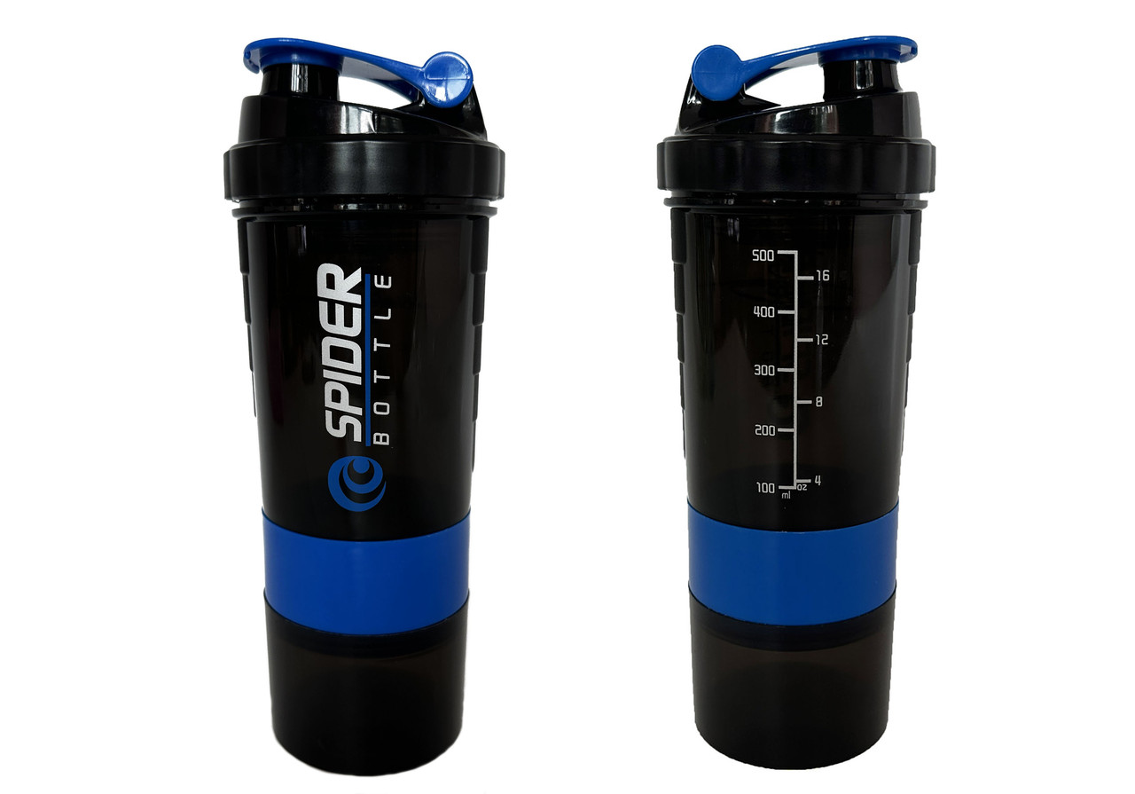 Шейкер спортивний EasyFit Spider 0,5 л Чорно-синий, фото 1