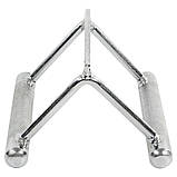 Ручка для нижньої тяги подвійна EasyFit хромована, фото 3