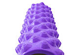 Масажний ролик EasyFit Grid Roller Extreme 45 см Фіолетовий, фото 2
