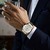 Чоловічий кварцовий годинник з хронографом Curren 8435 Silver-Gold-Silver, фото 7