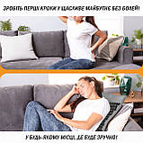 Масажний килимок Easyfit з подушкою (аплікатор Кузнєцова) Сірий з чорним, фото 3