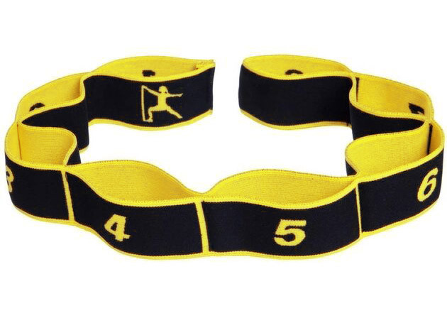 Еспандер стрічковий EasyFit (MEDIUM), жовтий з петлями - фітнес-аксесуар для всіх., фото 1