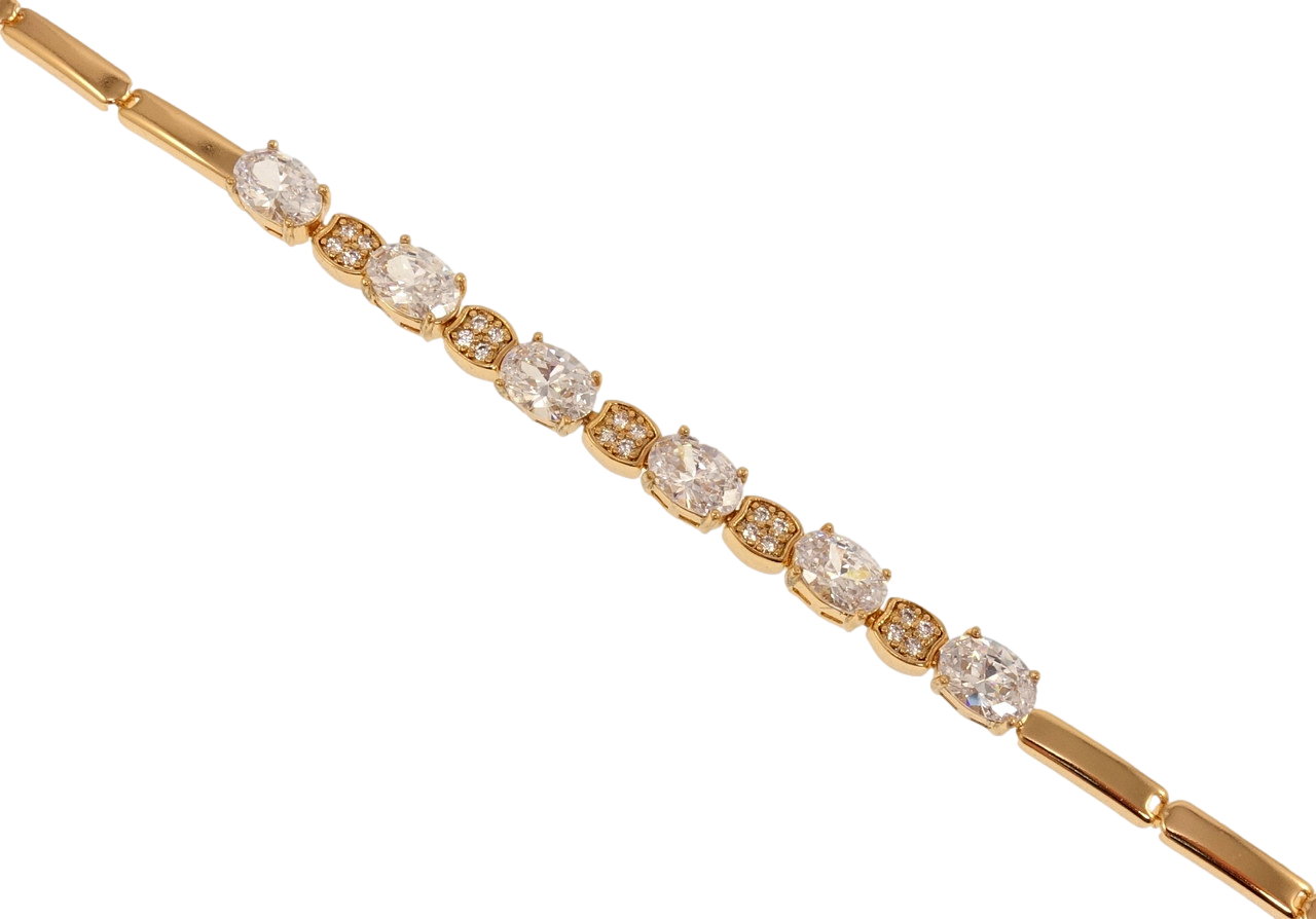 Браслет Xuping Позолота 18K "Доріжка фіанітів" довжина 19см х 3мм
