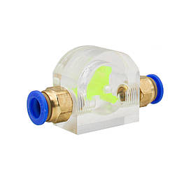 Універсальний механічний датчик потоку води з фітингами під трубку 10 мм, індикатор потоку