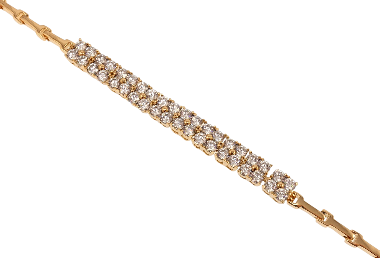 Браслет Xuping Позолота 18K "Вставка з цирконію" довжина з дод. замком 17,19см х 2-6мм