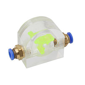 Універсальний механічний датчик потоку води з фітингами під трубку 6 мм, індикатор потоку
