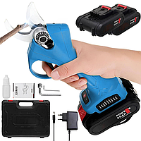 Аккумуляторный секатор до 25мм в кейсе + 2 АКБ 68В / Электрический секатор / Садовые ножницы / Электросекатор