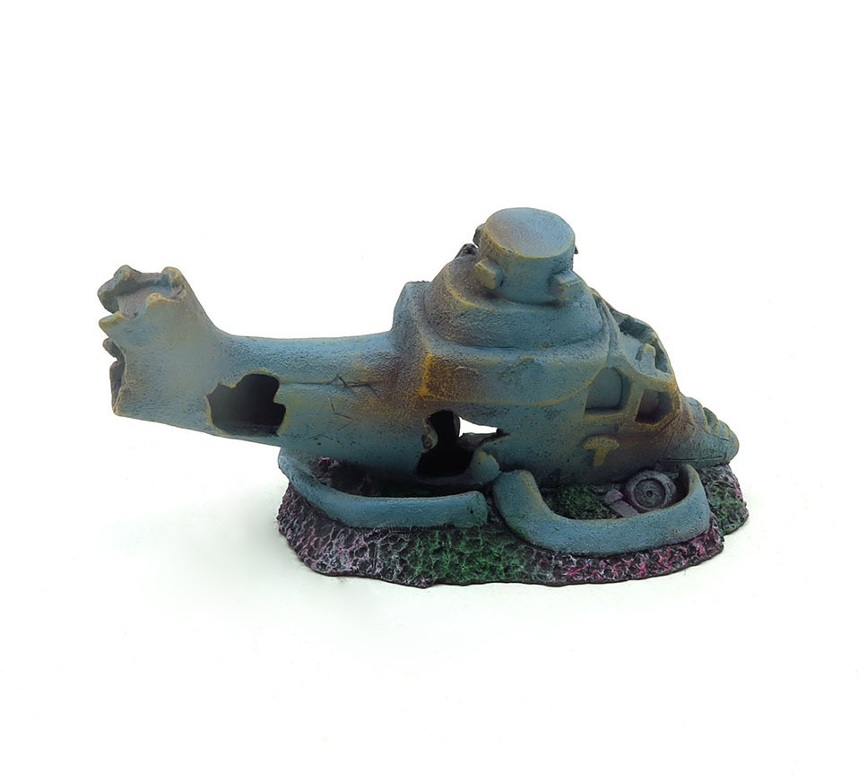 Декорація для акваріума та тераріуму "Затоннув літак" 14*6,5*8,5 см, фото 1