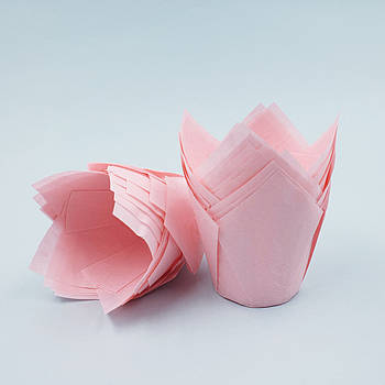 Паперова форма для мафінів Тюльпан рожевий 50 шт.