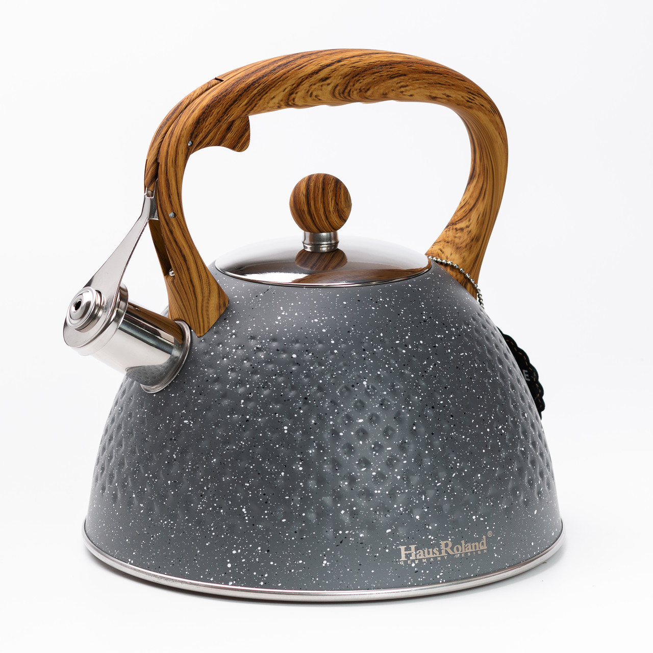 Чайник для плиты из нержавеющей стали с деревянной ручкой Haus Roland ...