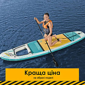 Дошка для SUP серфінгу (340-89-15см, дошка, весло, ручний насос, сумка) SUP-борд Bestway 65363 Блакитний
