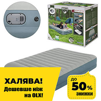 Надувний матрац із вбудованим насосом BestWay (USB кабель, 203-152-36 см.) BW 69078 Сірий