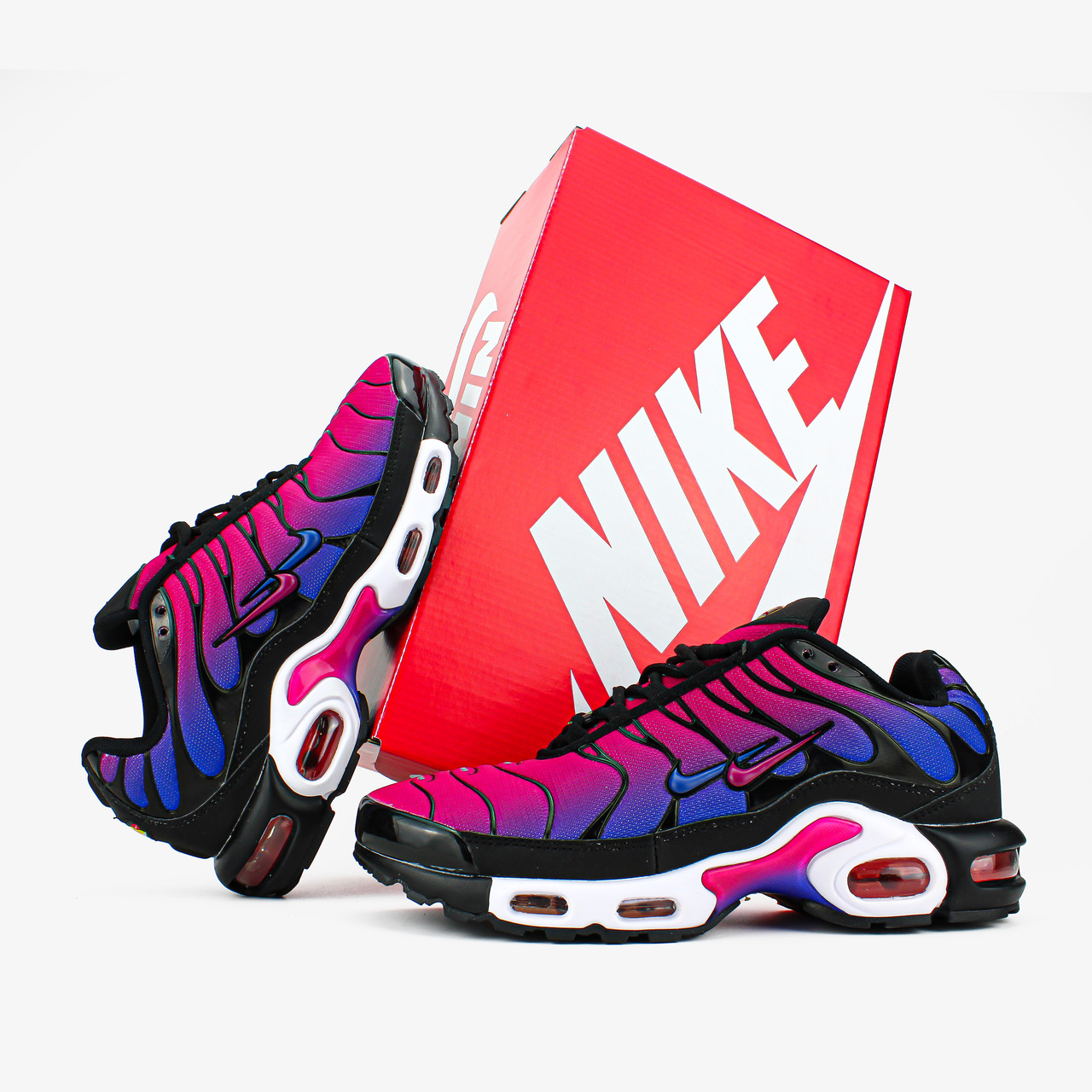 Чоловічі кросівки Patta Nike Air Max Plus F.C. Barcelona (Рожеві з синім) Взуття Найк Аір Макс Плюс текстиль шкіра демісезон, фото 1