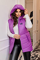 Женская удлиненная жилетка на синтепоне