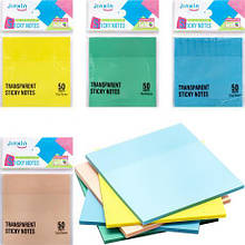 Стікери прозорі для нотаток 50аркушів 76х76мм кольорові Р71-2 MZOPT