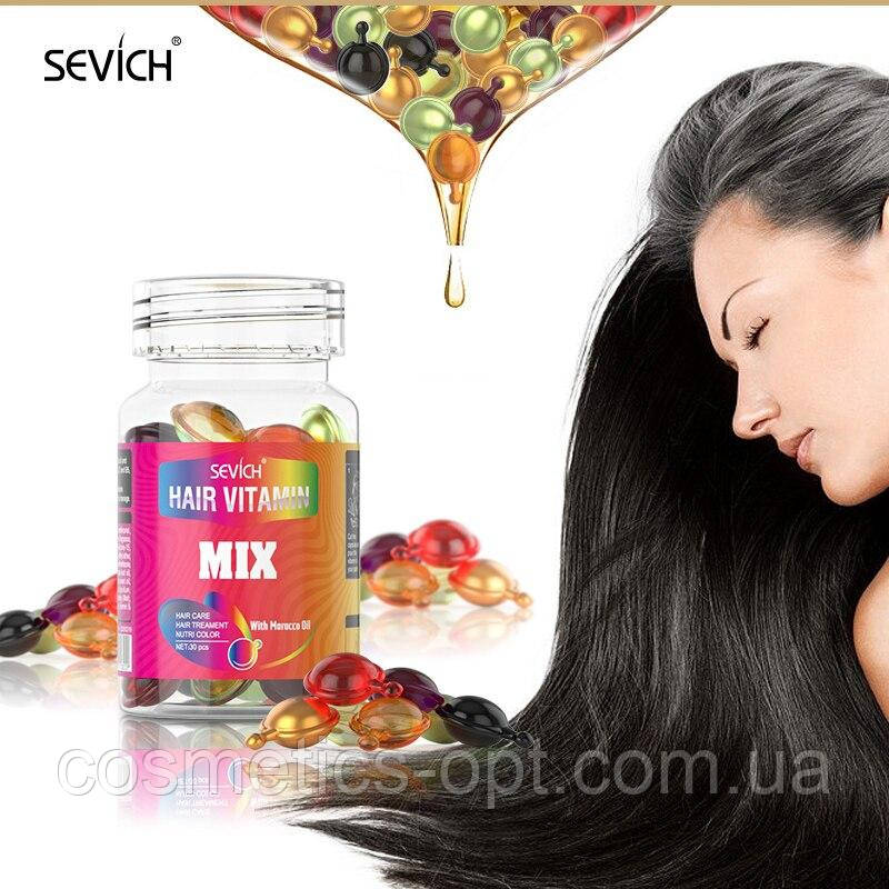 Вітамінні капсули для лікування та блиску волосся SEVICH Hair Vitamin MIX 30 капсул (6971774282029)