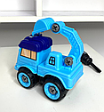 Дитяча машинка-конструктор LY031C на шурупах, спецтехніка з викруткою Екскаватор, фото 5