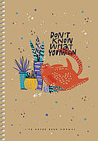 Блокнот А5 96 арк спіраль клітинка крафт обкл крем блок тисн фольгою STUDENT 6101 Асорті, фото 7