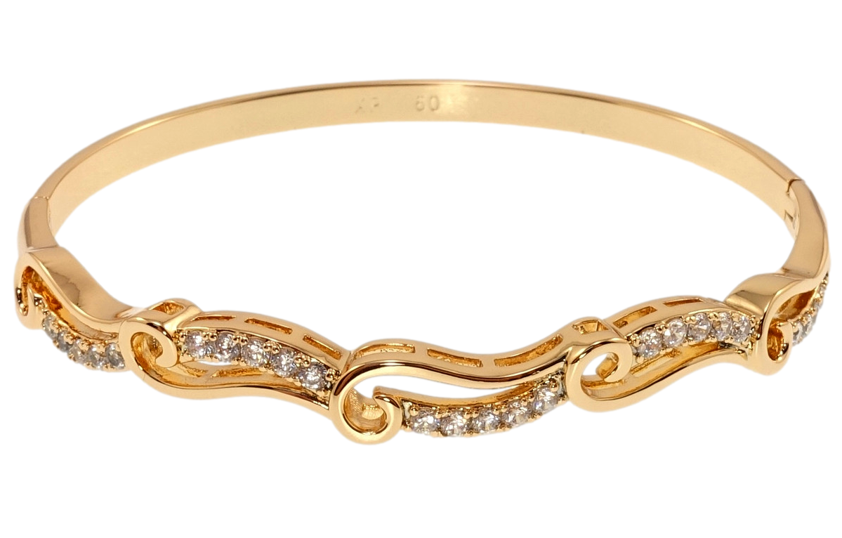 Браслет Xuping Позолота 18K "Морська хвиля" ø 6см