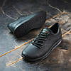 Чоловічі шкіряні кросівки (натуральна шкіра) чорні демісезонні, чоловіче взуття весна осінь, розмір 40 41 42 43 44 45, фото 3