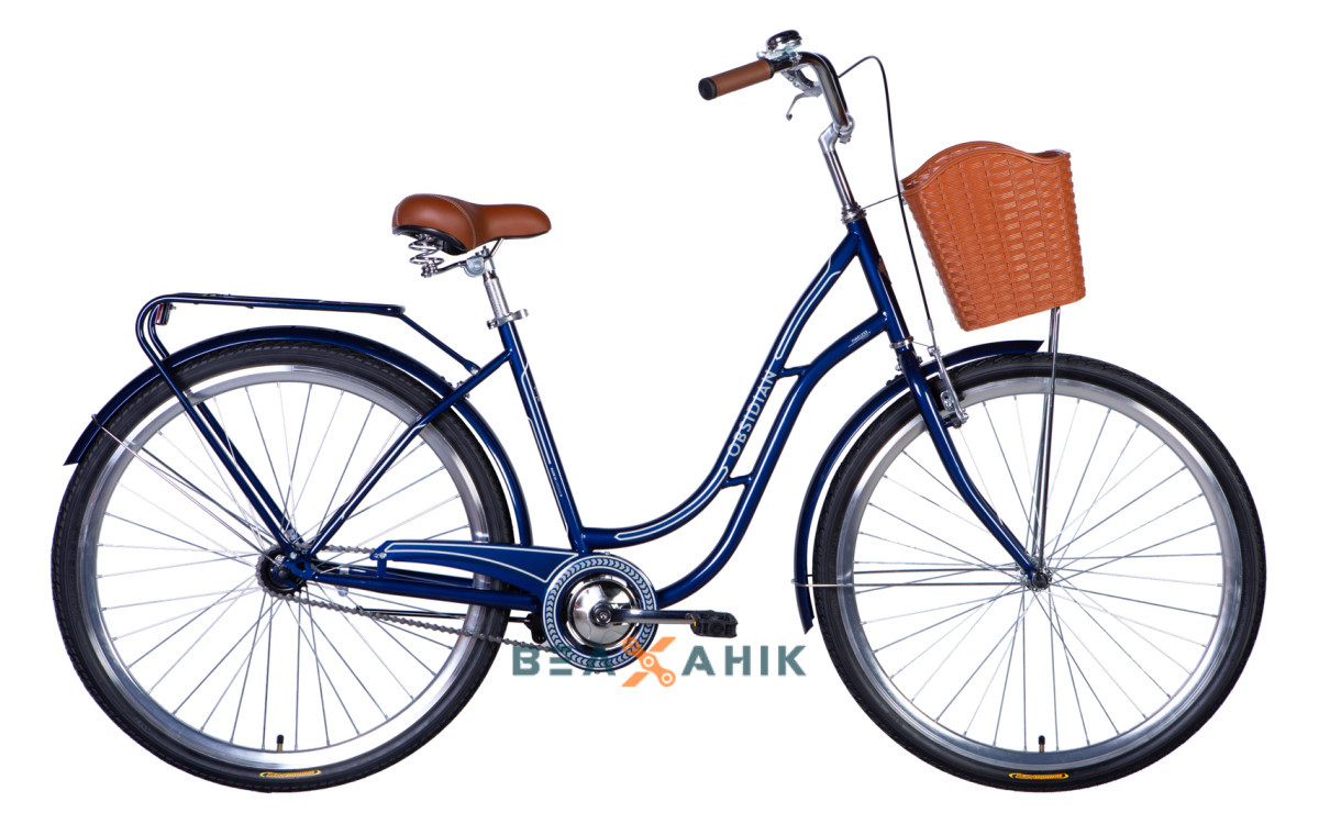 Велосипед 28" Dorozhnik OBSIDIAN (рама 19,5") St з багажником темно-синій