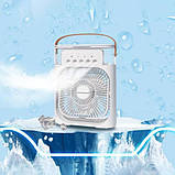 Вентилятор настільний зі зволоженням і підсвіткою від USB Білий, фото 3