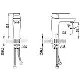 Змішувач BRACCIANO Ø35 для раковини литий на шпильці CORSO (CF-2A136C) (9617000), фото 6