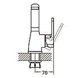 Змішувач HL Ø35 для раковини гусак вигнутий на гайці AQUATICA HL-1A230C (9734000), фото 3