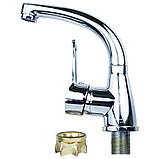 Змішувач HL Ø35 для раковини гусак вигнутий на гайці AQUATICA HL-1A230C (9734000), фото 4