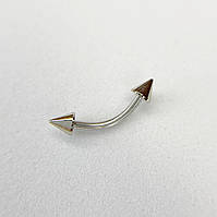 Сережка для пірсинга Finding Банан 8 мм з шипами для брів вух губи пупка хірургічна сталь 316L Сталистий 14 мм x 3 мм Pr00032