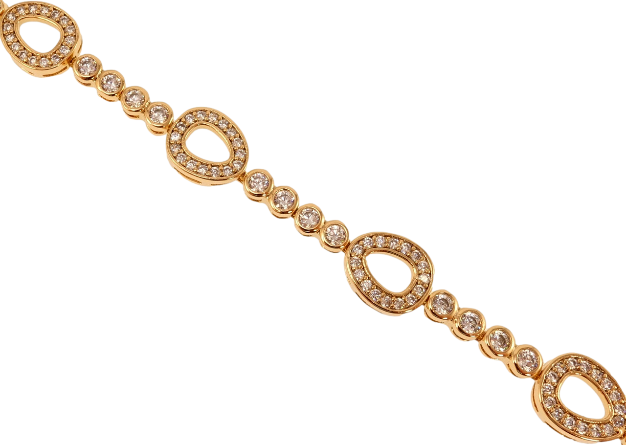 Браслет Xuping Позолота 18K "Розсип кристалів" довжина з дод. замком 17,19.5см х 3-9мм