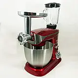 Потужна кухонна машина 3 в 1 з блендером та м'ясорубкою Rainberg 4200 Вт Тістоміс М'ясорубка Блендер (червоний), фото 10