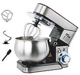 Потужний планетарний кухонний комбайн 3 в 1 міксер тістоміс Zepline нержавіюча сталь 3500 Вт з чашею на 6 л, фото 4