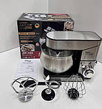 Потужний планетарний кухонний комбайн 3 в 1 міксер тістоміс Zepline нержавіюча сталь 3500 Вт з чашею на 6 л, фото 7