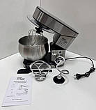 Потужний планетарний кухонний комбайн 3 в 1 міксер тістоміс Zepline нержавіюча сталь 3500 Вт з чашею на 6 л, фото 8