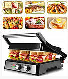 Електричний гриль зі знімними пластинами Zepline 3500 Вт Електрогриль притискний для приготування страв, фото 3