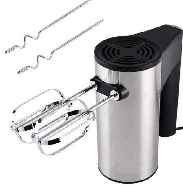 Міксер ручний для дому з насадками для тіста Rainberg Hand Mixer 5 режимів роботи 500 Ватт Silver