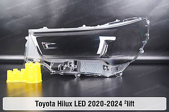Скло фари Toyota Hilux LED (2020-2024) 2 рест ліве