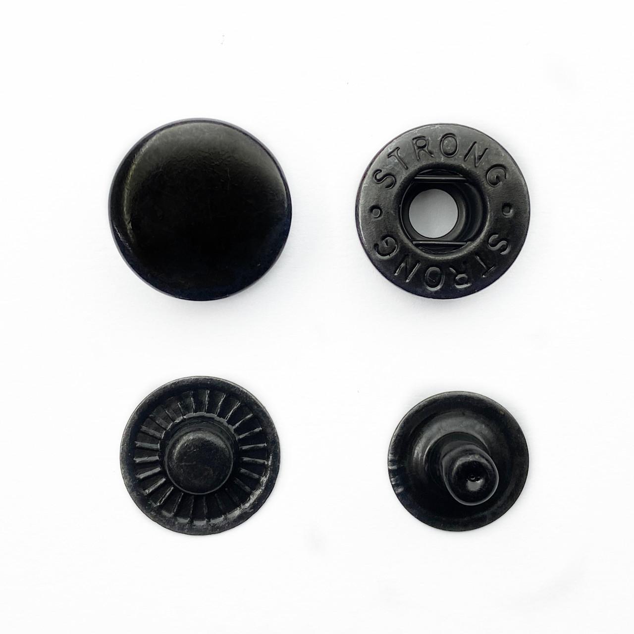 Кнопка металева Альфа 15мм колір чорний нікель (50 шт упаковка), фото 1