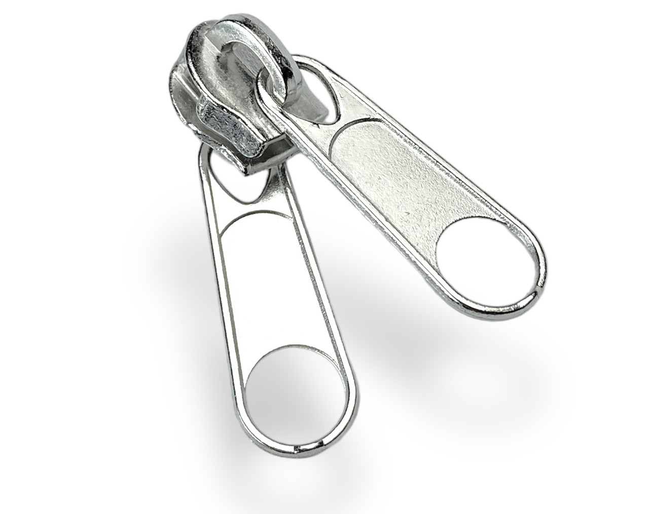 Бігунок для спіральної блискавки No5 Подвійний колір нікель, фото 1