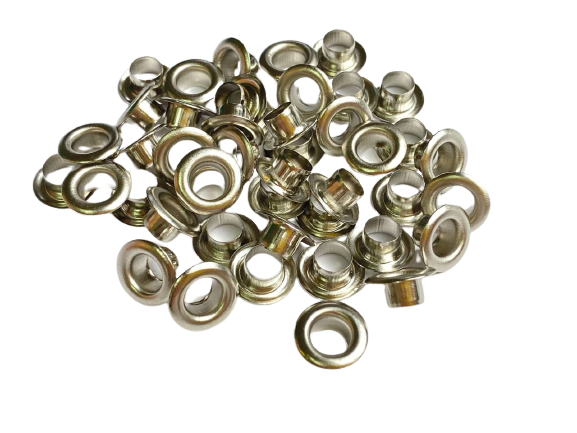 Люверс/блочка неіржавка сталь 6 мм. Туреччина колір нікель (100 шт. в пакованні), фото 1