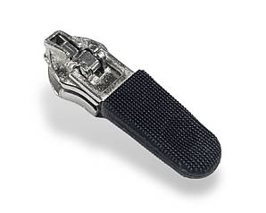 Бігунок для спіральної блискавки №7 Зворотний посилений колір нікель+чорний SPORT