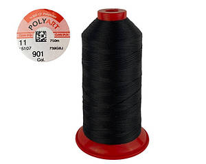 Нитка поліестер POLYART(ПОЛІАРТ) N11 колір #901 чорний 750м (ОРИГІНАЛ, ТУРЕЧЧИНА)