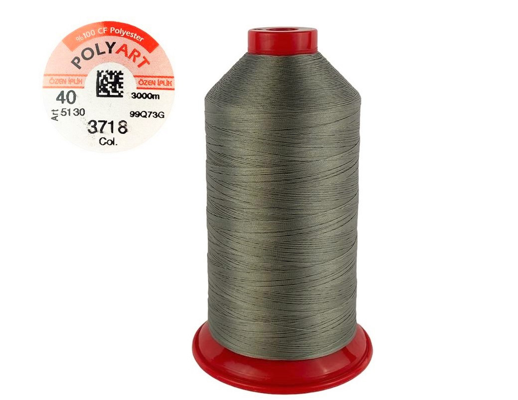 Нитка поліестер POLYART(ПОЛІАРТ) N40 колір #3718 бежевий 3000м (ОРИГІНАЛ, ТУРЕЧЧИНА), фото 1