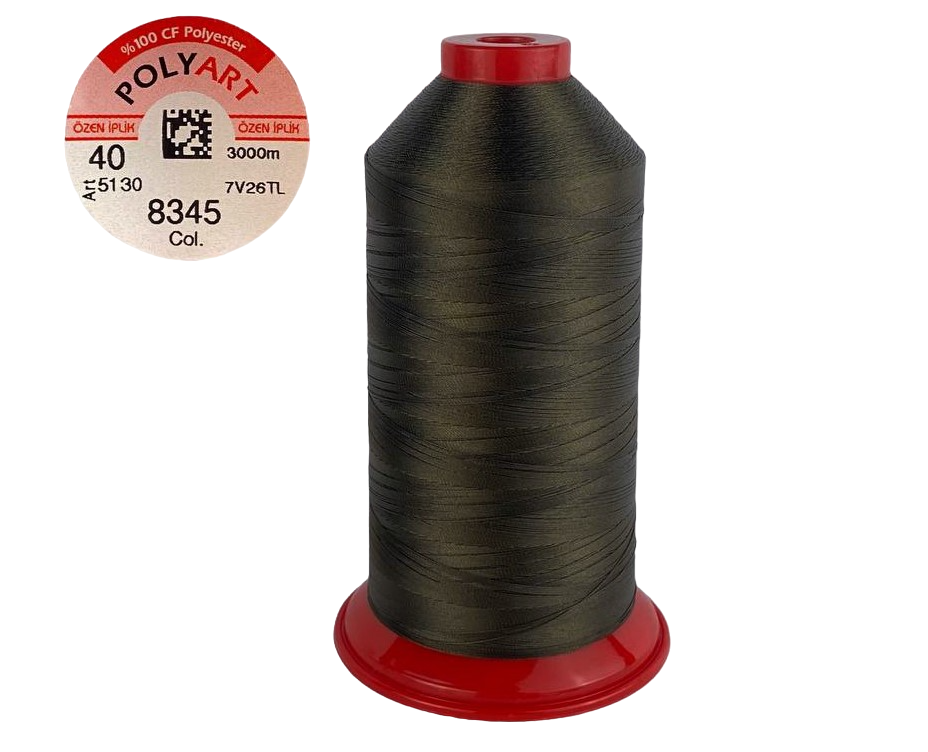 Нитка поліестер POLYART(ПОЛІАРТ) N40 колір #8345 темно-коричневий 3000м (ОРИГІНАЛ, ТУРЕЧЧИНА), фото 1